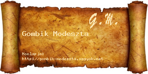 Gombik Modeszta névjegykártya